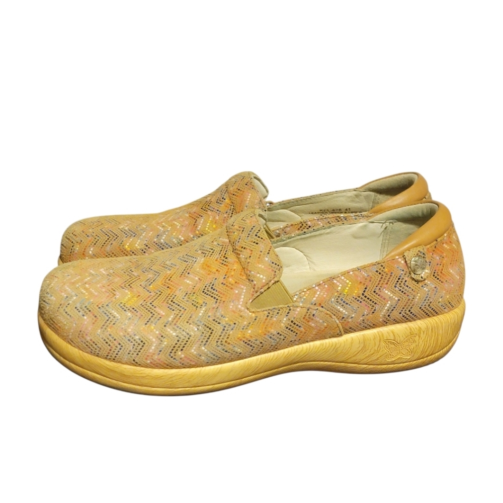 ALEGRIA Alegria Keli Ric Rack Tan Clogs Slip Resistant Size 41 US 9.5-10 - Picture 3 of 9